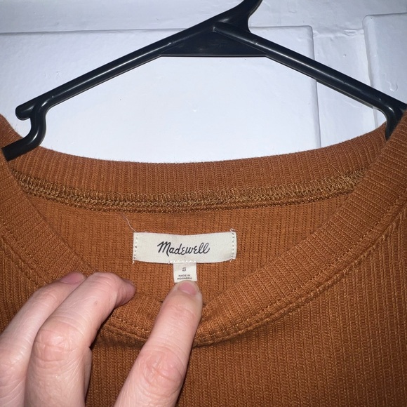 Madewell Ribbed Short Sleeve Dress with Pocket - Small - Picture 3 of 4